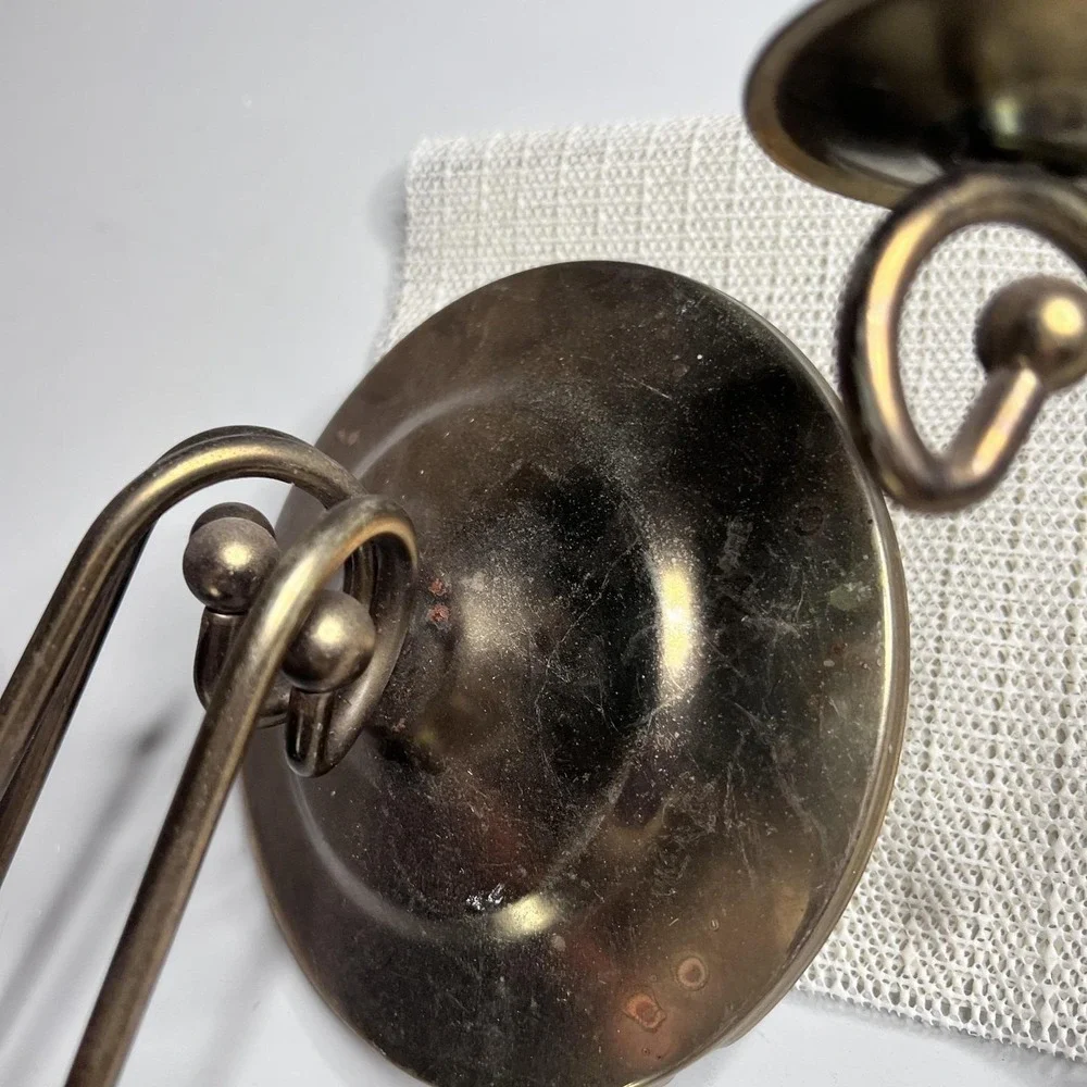 Vintage Gold Metal Wall Candle Sconces Set 2 Triple‎ Arm Traditional Decor